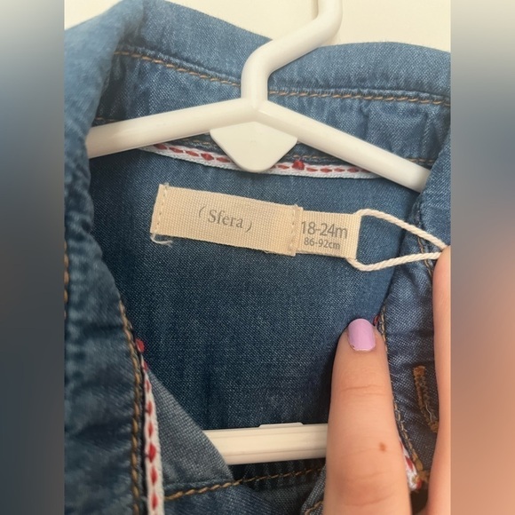 Sfera Denim shirt boys blue long sleeves cotton - Picture 5 of 13